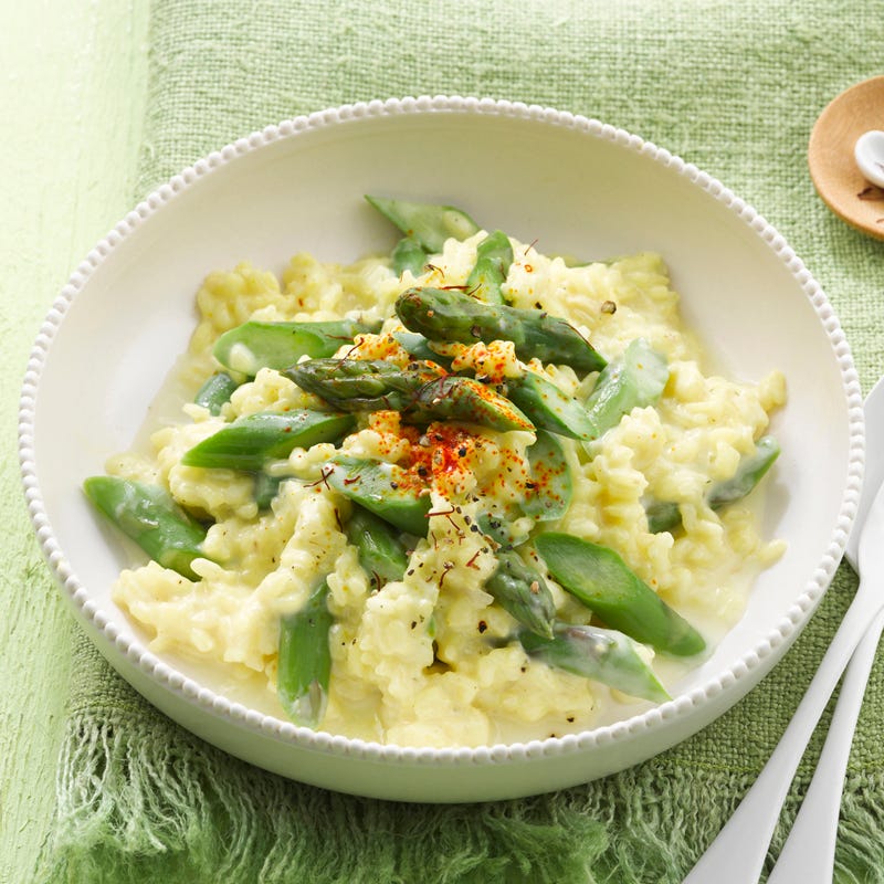 Foto Cremiges Spargelrisotto mit grünem Salat von WW