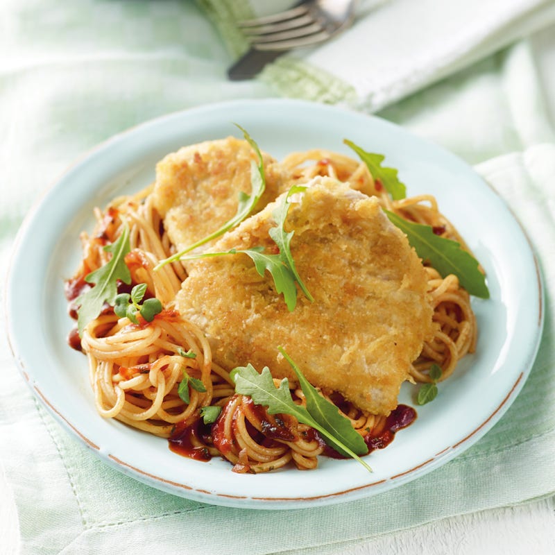 Foto Puten-Piccata mit Tomaten-Rucola-Spaghetti von WW