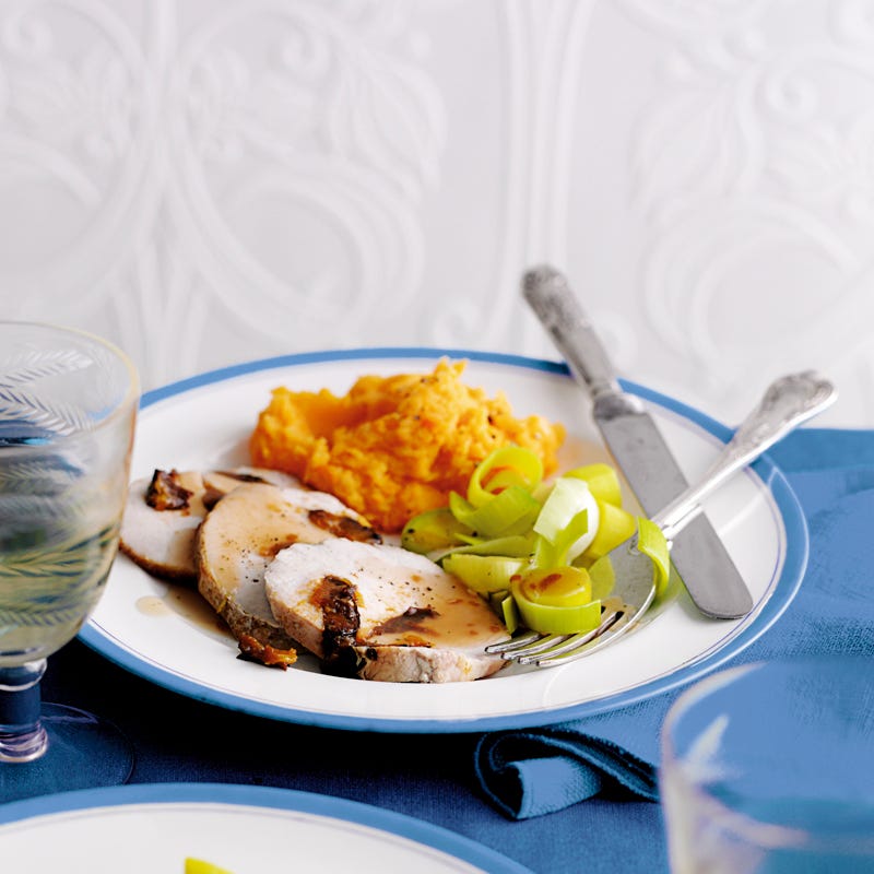Foto Schweinebraten mit Backpflaumen und Süßkartoffelbrei von WW