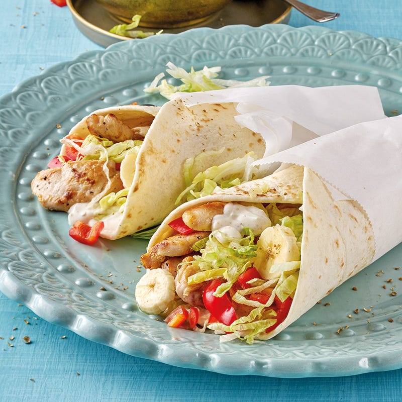 Indischer Hähnchenwrap