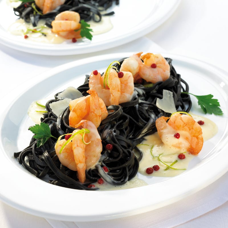 Foto Bandnudeln mit Garnelen-Prosecco-Sauce von WW