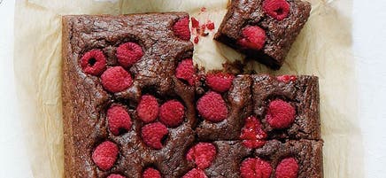 Raspberry & mint brownies