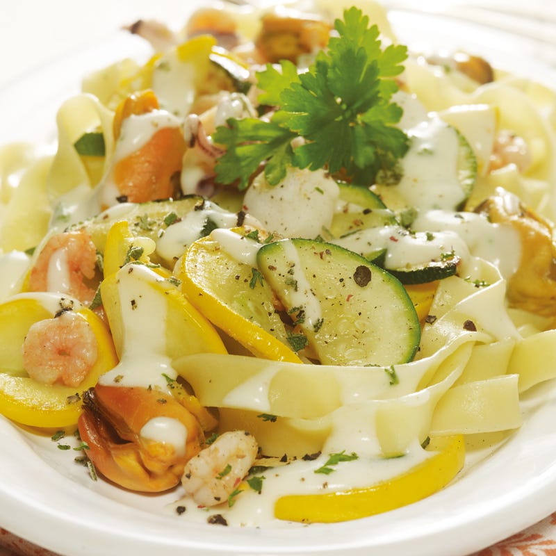 Foto Meeresfrüchte auf Bandnudeln von WW