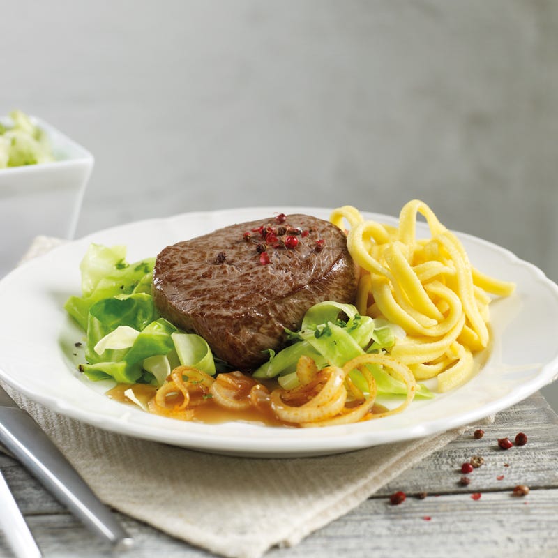 Foto Rindersteaks mit Röstzwiebelsauce von WW