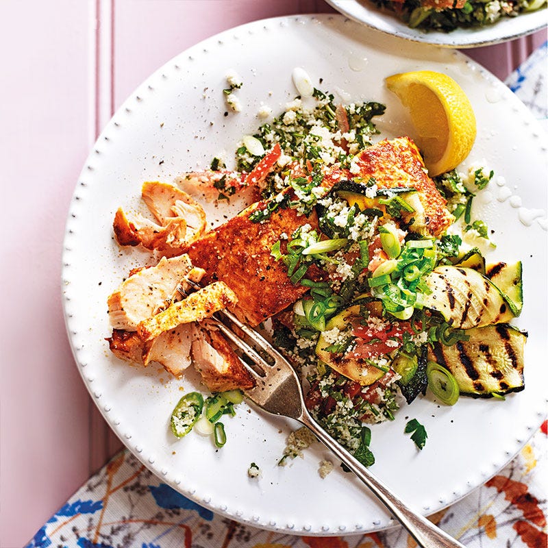 Photo of Harissa salmon with cauliflower tabbouleh by WW
