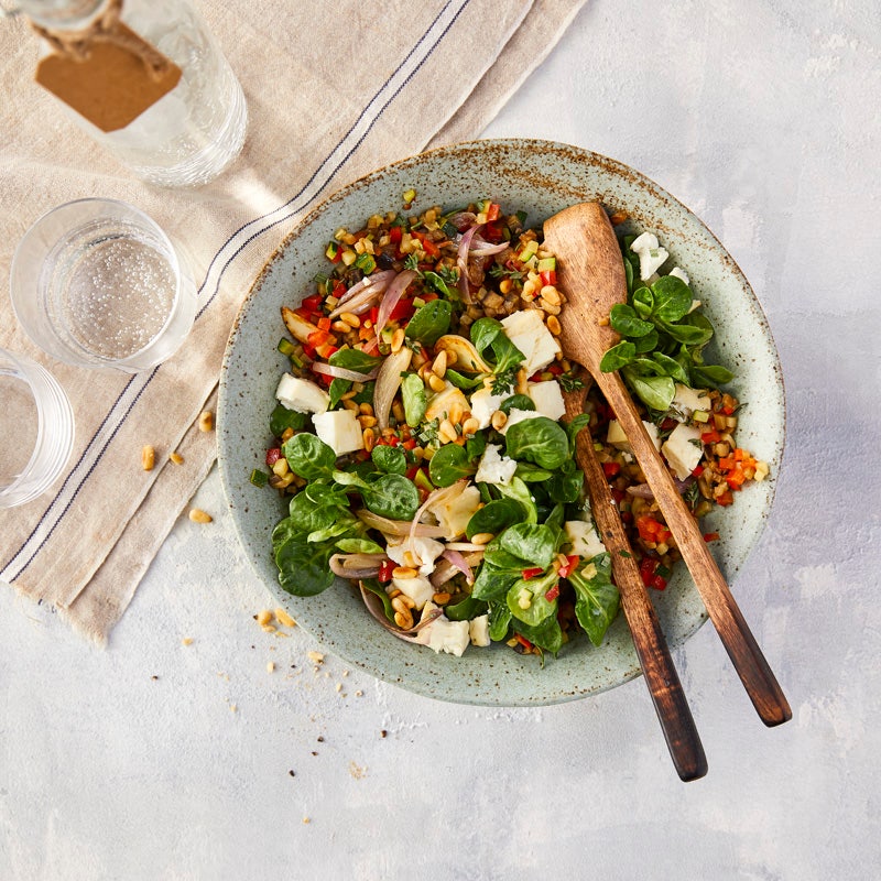 Ratatouillesalat mit Pinienkerne