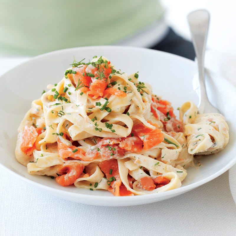 Foto Fettucini mit Lachs und Sahnesauce von WW