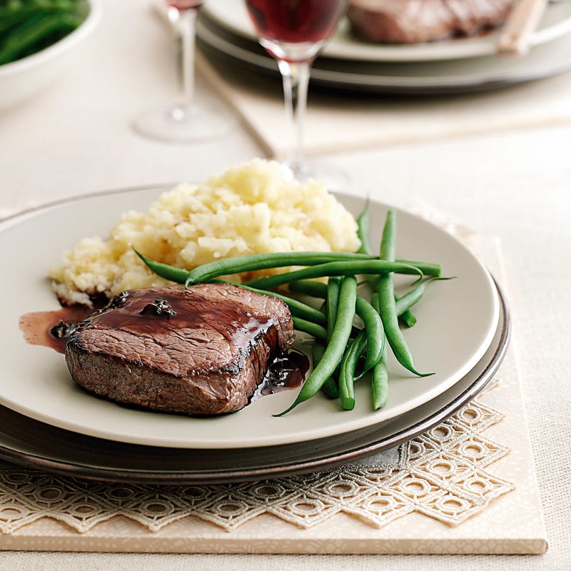Foto Steak mit Selleriepüree und Johannisbeersauce von WW