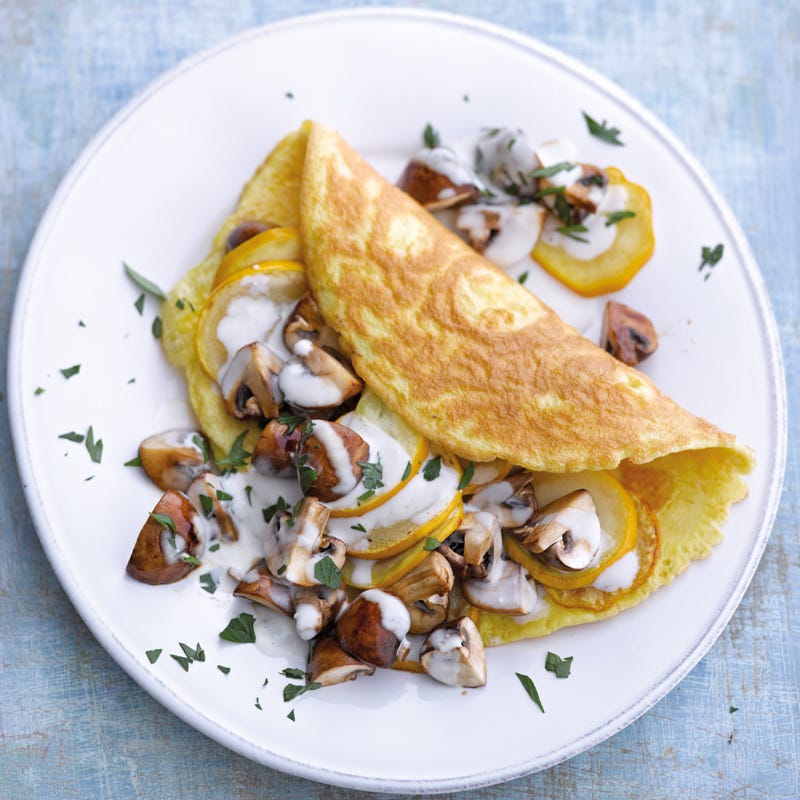 Gemüseomelett mit gelber Zucchini