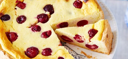 Glutenfreier Käsekuchen mit Kirschen