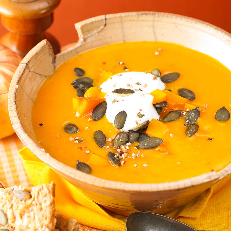 Kürbiscremesuppe mit Ingwer