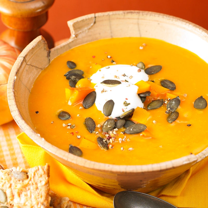 Kürbiscremesuppe mit Ingwer
