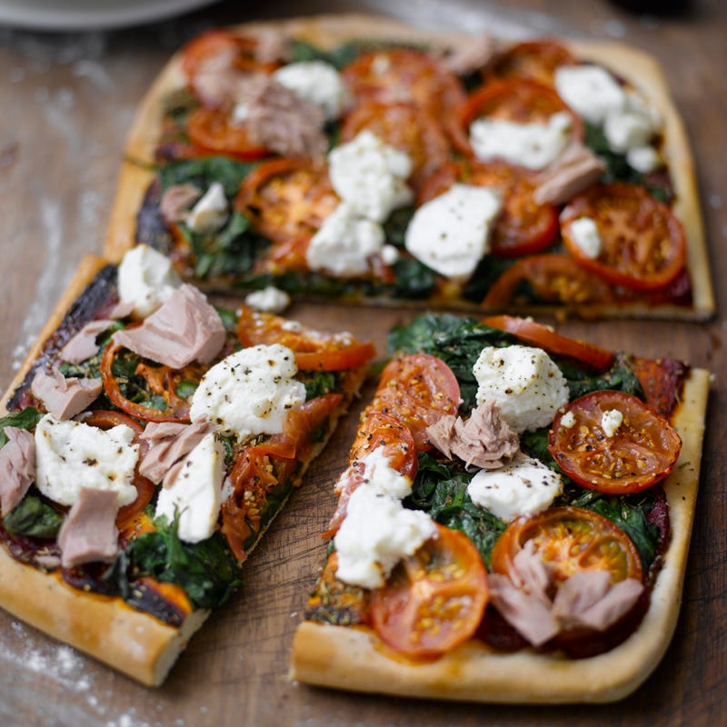 Foto Pizza mit Tunfisch, Ricotta und Spinat von WW