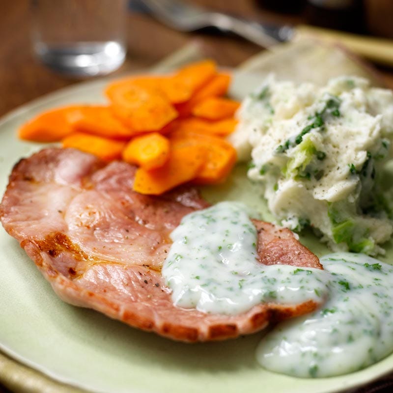 Photo of Gammon steaks with veg  & parsley sauce by WW