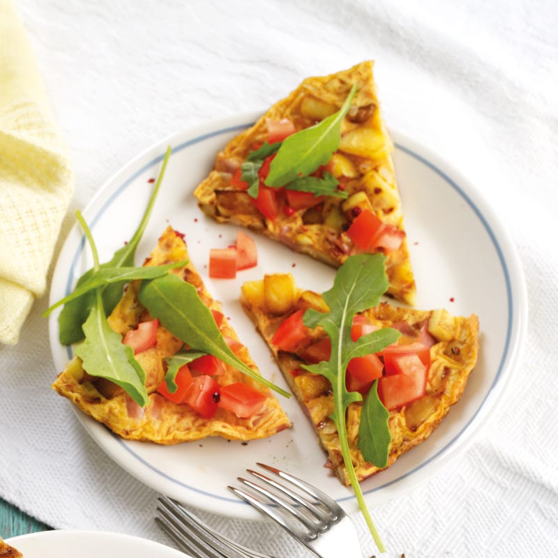 Kartoffelomelette mit Rucola