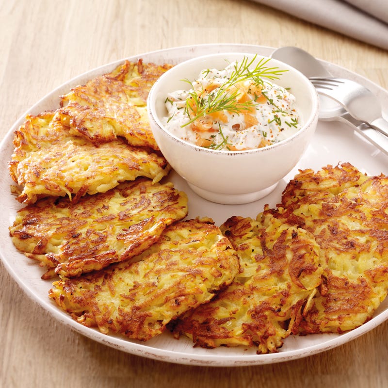 Foto Kartoffelpuffer mit Lachscreme von WW