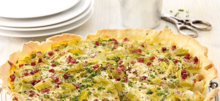 Lauch-Käse-Quiche mit Schinken