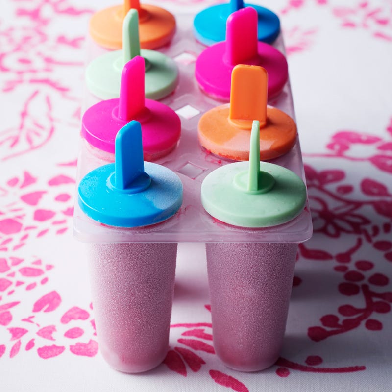 Foto Eis-Lollies mit Himbeeren und Nektarinen von WW