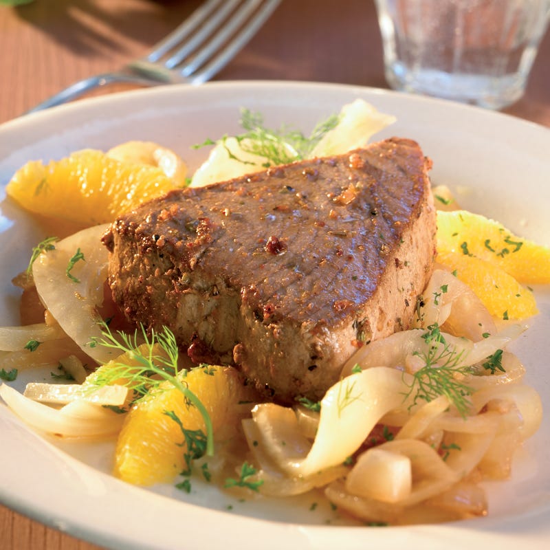 Foto Tunfisch-Steaks mit Orangen-Fenchelgemüse von WW