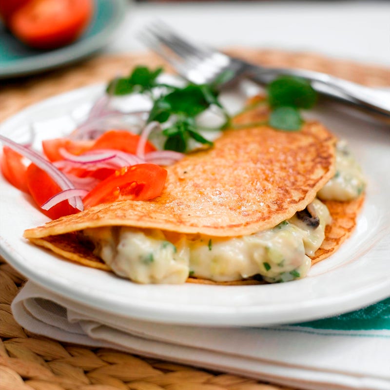 Foto Pfannkuchen mit Käse-Lauch-Pilz-Füllung von WW