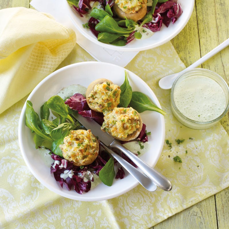 Foto Gefüllte Champignons auf Blattsalat von WW