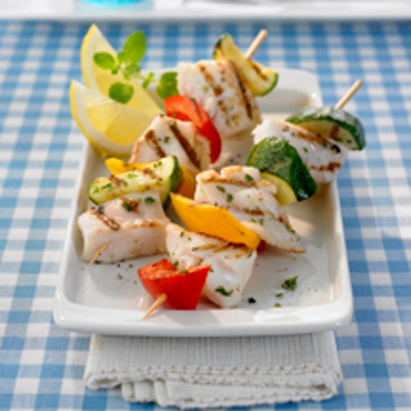 Foto Gegrillte Fisch-Gemüse-Spieße von WW