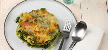 Spinat-Frischkäse-Lasagne