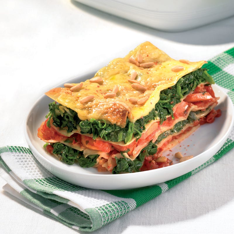 Karotten-Spinat-Lasagne