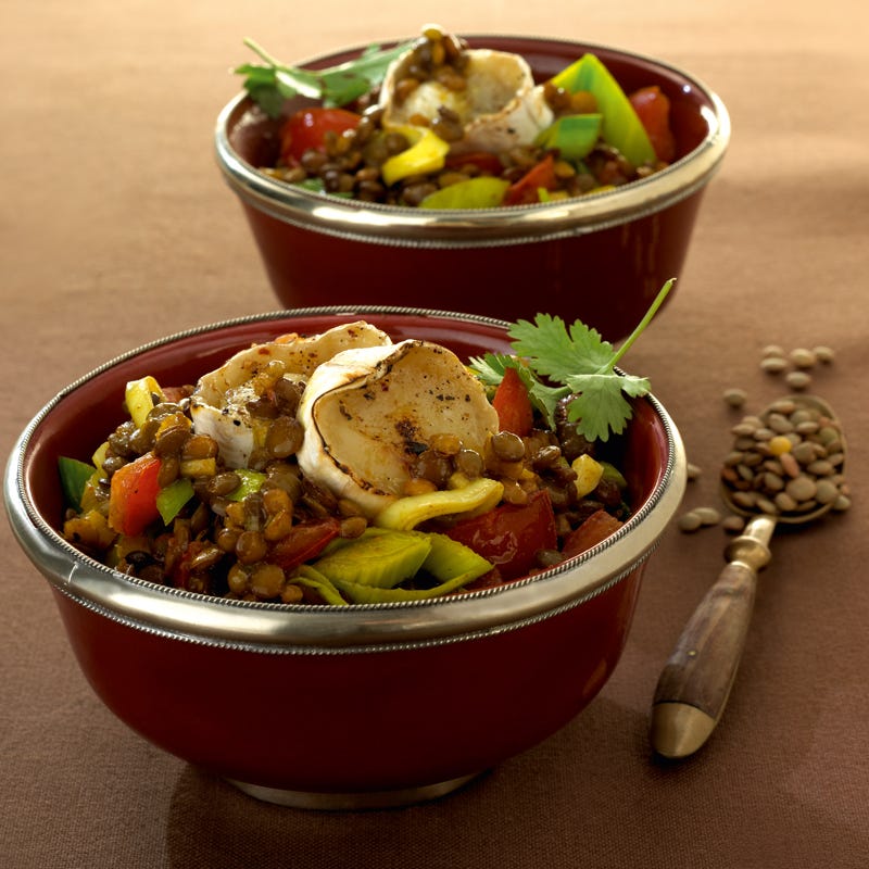 Foto Indisches Linsengemüse mit Ziegenkäsetaler von WW