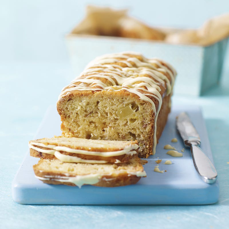 Ananas-Bananenbrot mit weißer Schokolade