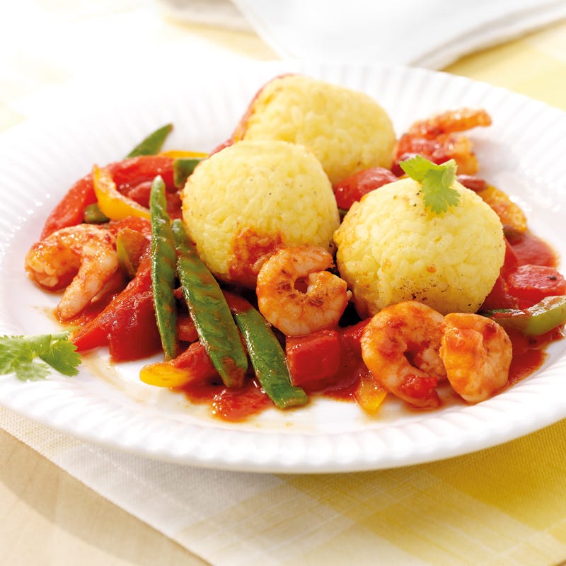 Foto Reisbällchen mit Paprika und Garnelen von WW
