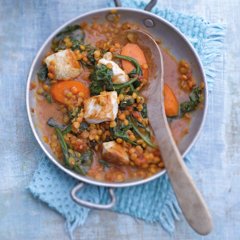 Aromatisches Hähnchencurry mit Linsen