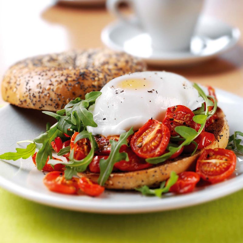Photo of Oven roasted tomato, egg and rocket bagel by WW