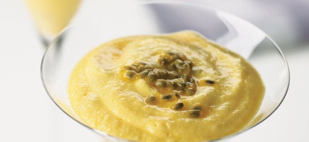 Mango and passion fruit mousse