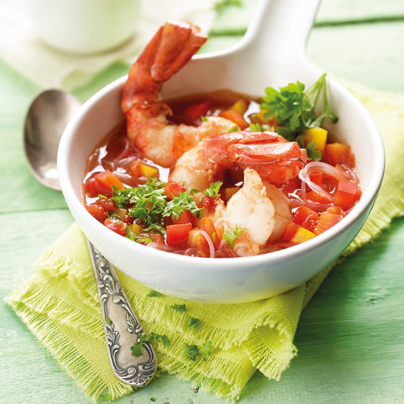 Foto Süßsaure Garnelensuppe mit Glasnudeln von WW