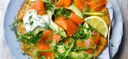 Herzhafte Pfannkuchen mit Lachs