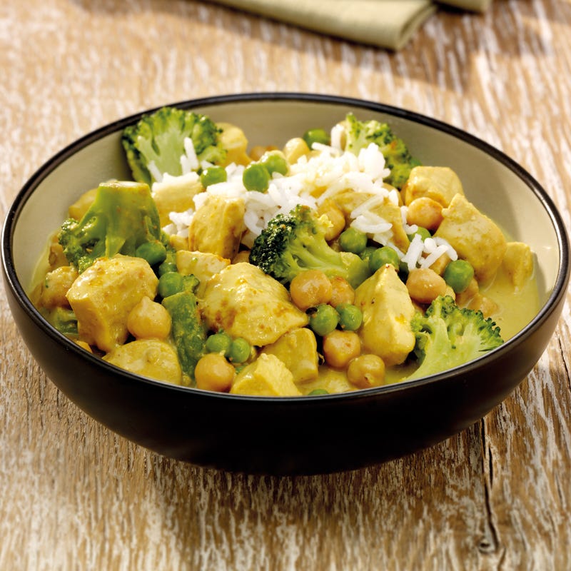 Foto Würziges Hähnchencurry mit Brokkoli und Kichererbsen von WW