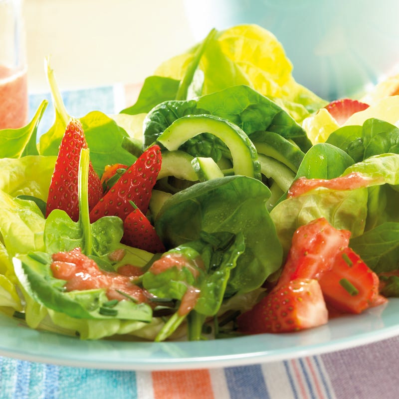 Foto Spinatsalat mit Erdbeerdressing von WW