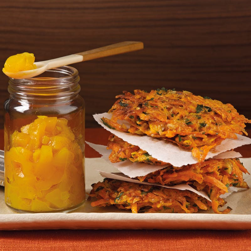 Foto Karotten-Nuss-Puffer mit Mangochutney von WW