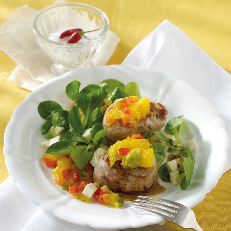 Foto Schweinefilets auf Chutneysalat von WW