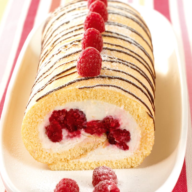 Foto Biskuitrolle mit Himbeer-Sahne-Quark von WW