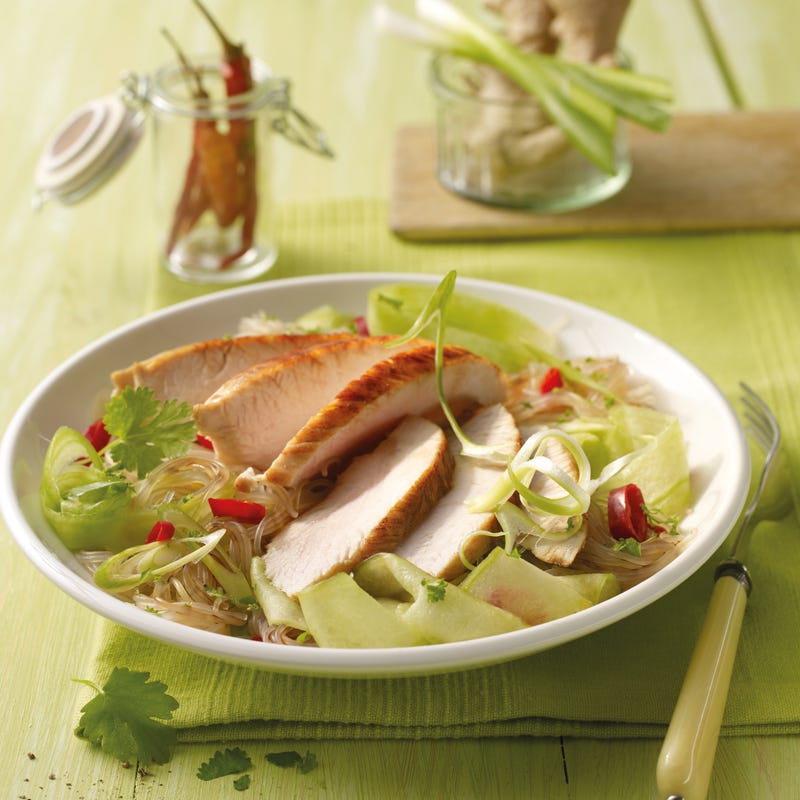 Foto Ingwer-Putensteaks auf Asiasalat von WW