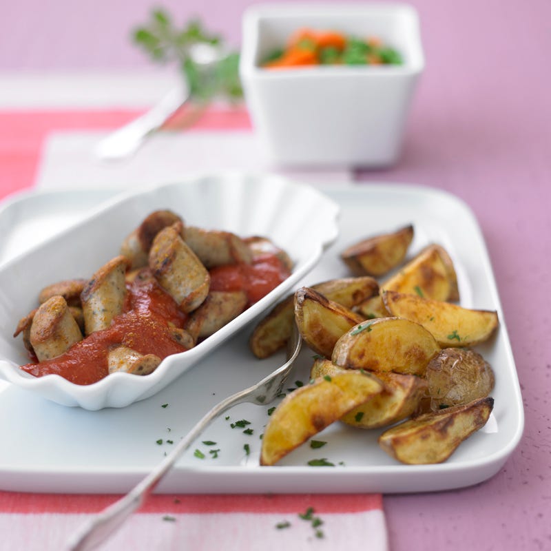 Foto Currywurst mit Westernkartoffeln von WW