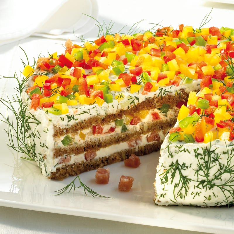 Foto Herzhafte Schwarzbrot-Frischkäse-Torte von WW