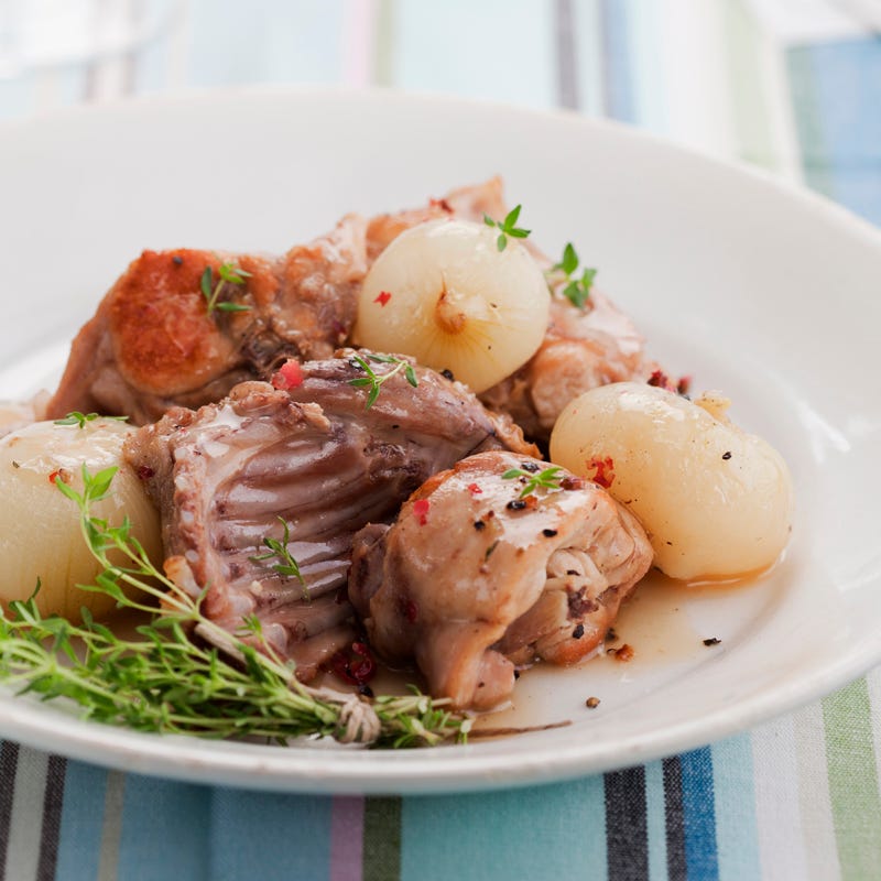 Foto Kaninchenragout mit Zwiebeln in Champagner von WW