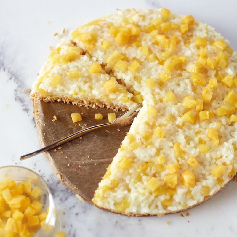Ananas-Reis-Torte mit Kokosboden