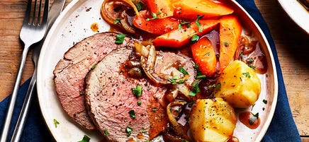 Pot-roast beef dinner