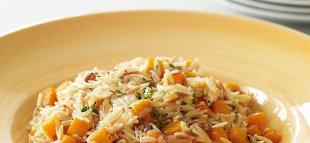 Creamy orzo risotto with butternut squash