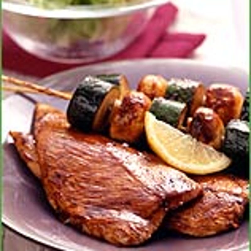 Photo de Dinde grillée au kebab de petits légumes par WW