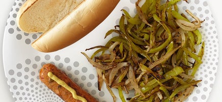 Portion Plate Chicken Sausage Sub with Peppers and Onions